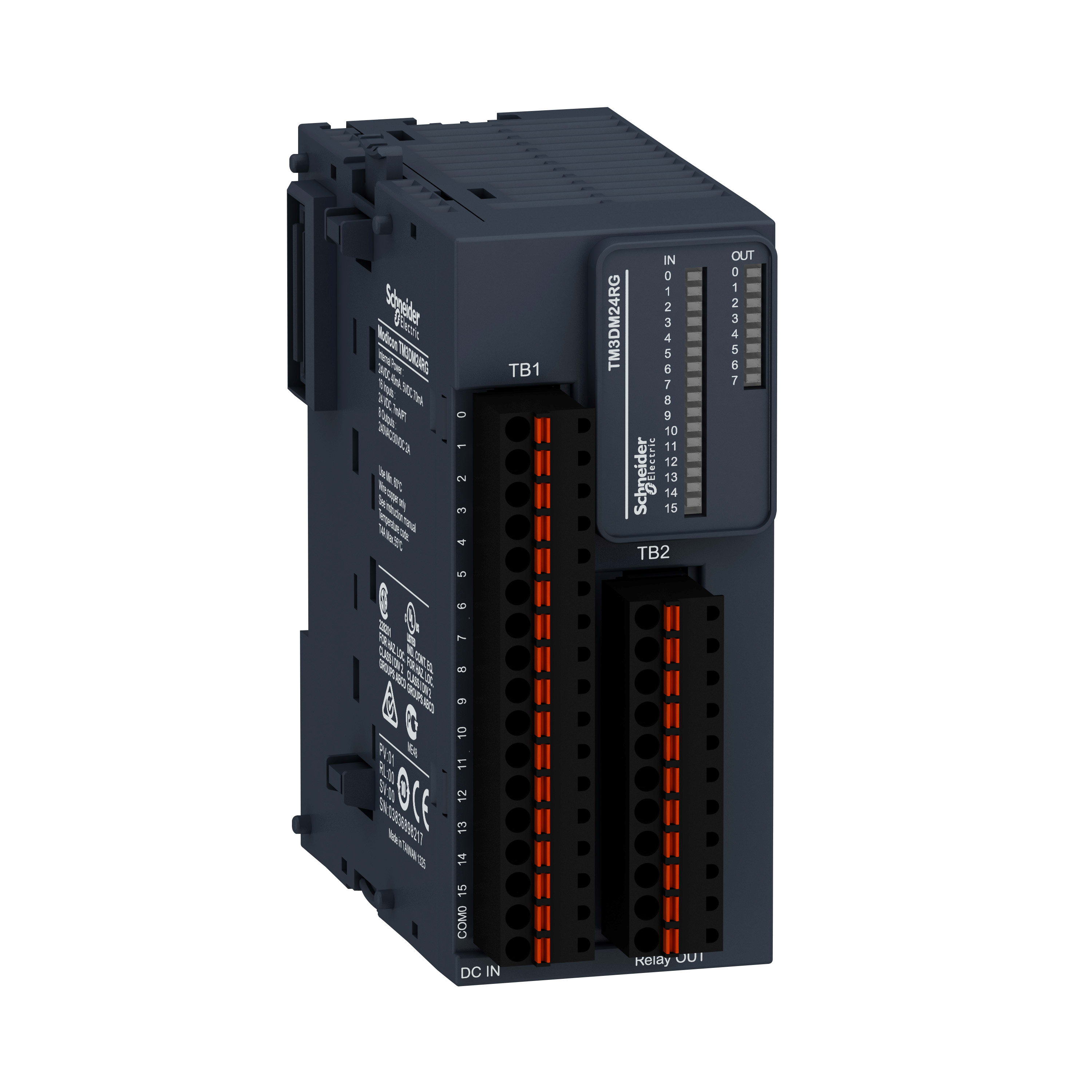 SCHNEIDER ELECTRIC - Modulo TM3 - 24 I/O relè, molla