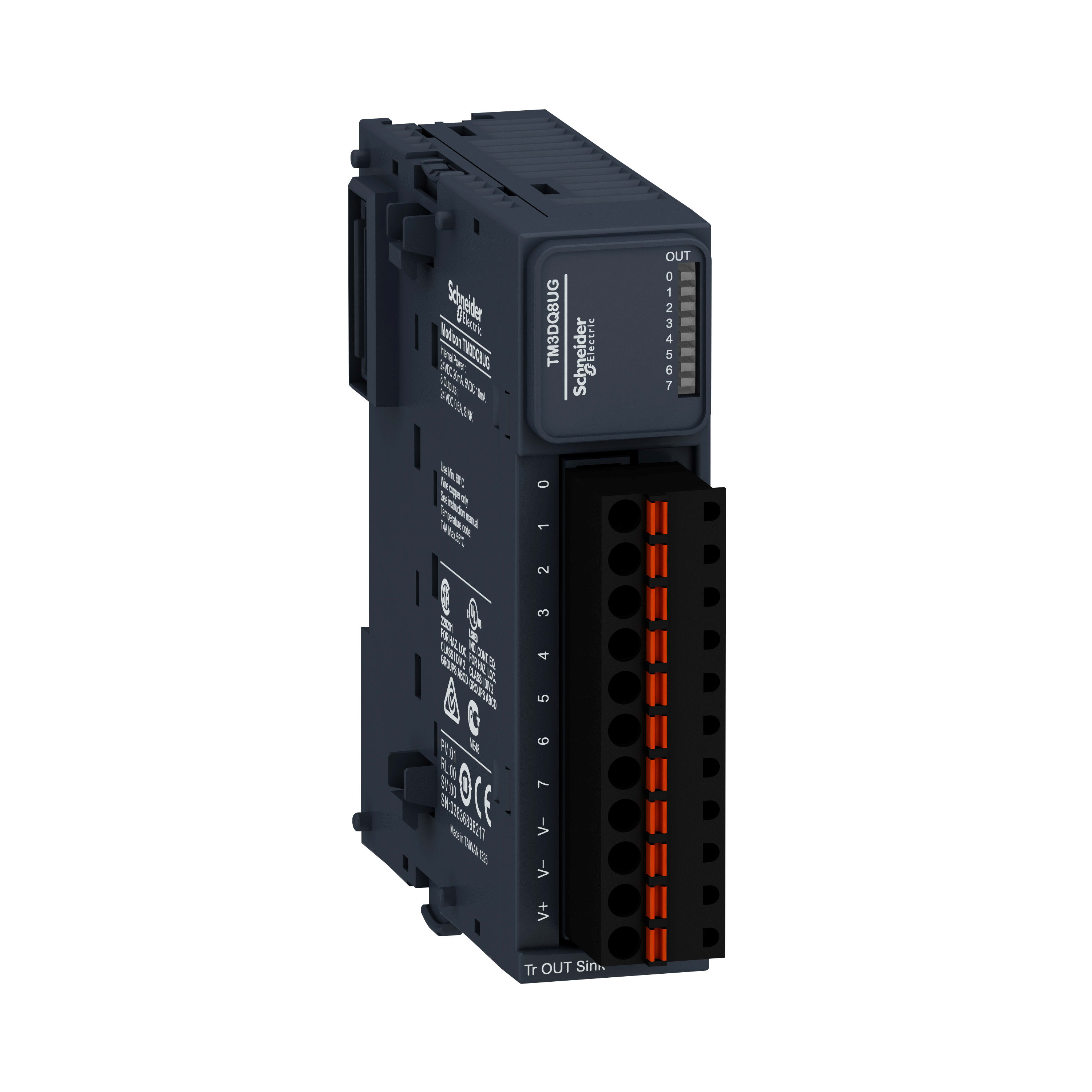 SCHNEIDER ELECTRIC - Modulo TM3 - 8 output transistor NPN, molla