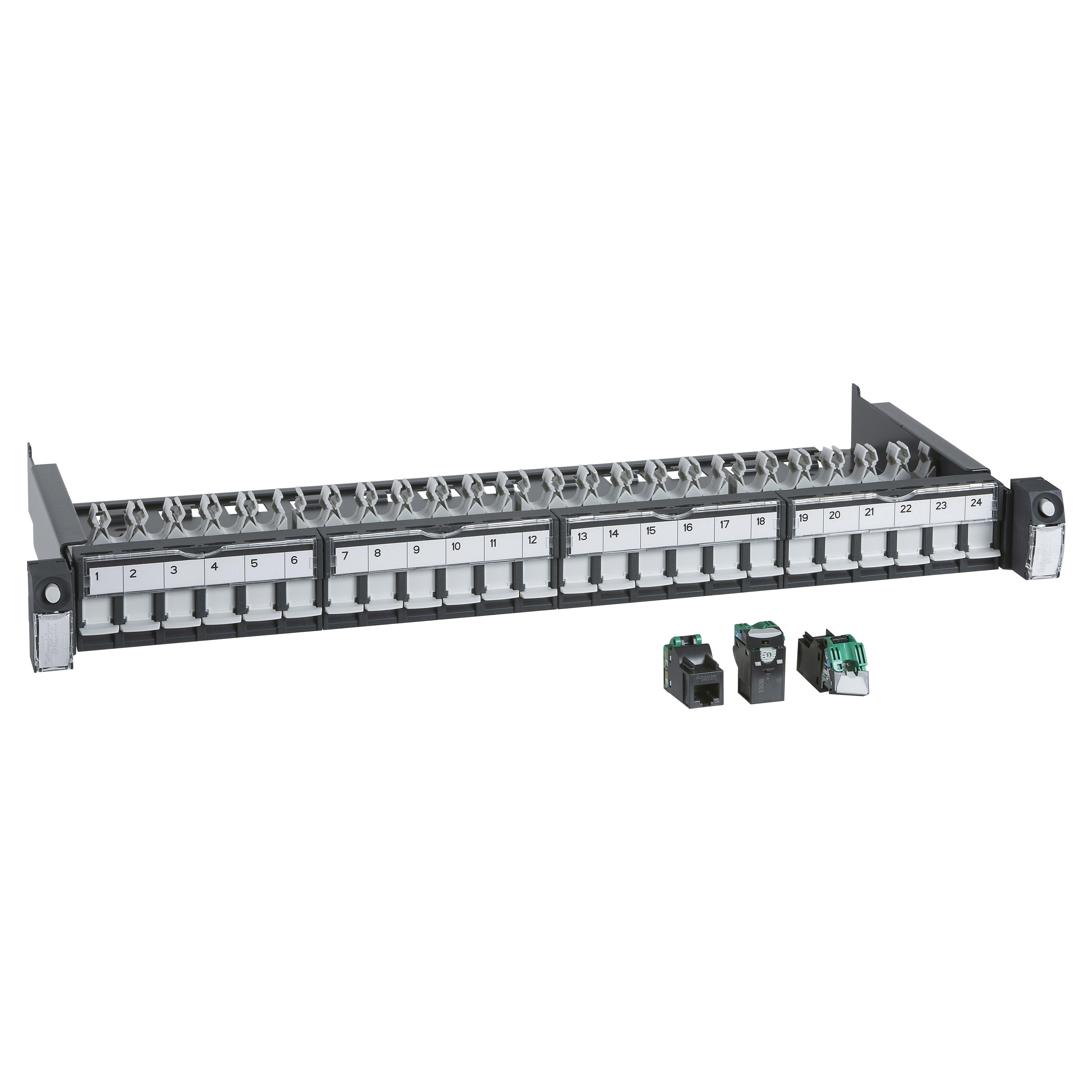 SCHNEIDER ELECTRIC - Patch Panel 19 pollici rack, Actassi Patch Panel equipaggiato, Cat.5e UTP