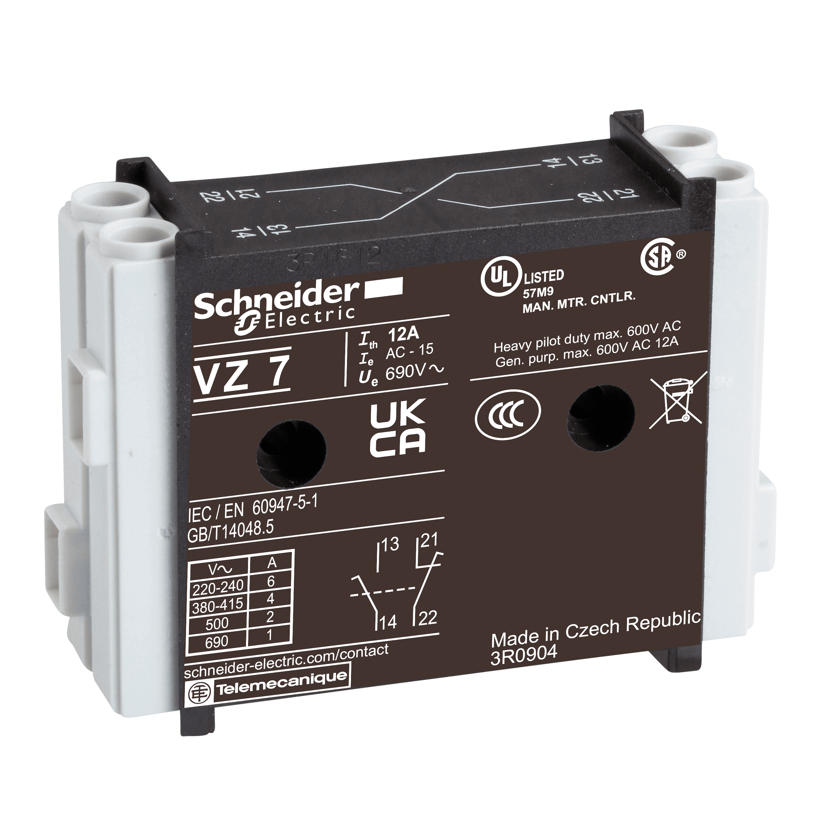 SCHNEIDER ELECTRIC - Blocco contatti ausiliari - Vario - 1NO + 1NC