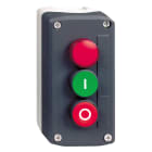 SCHNEIDER ELECTRIC - Pulsantiera completa, Harmony XALD, pulsante a filo ghiera grigio scuro, verde e rosso, 22 mm e lampada spia rossa, con marcatura