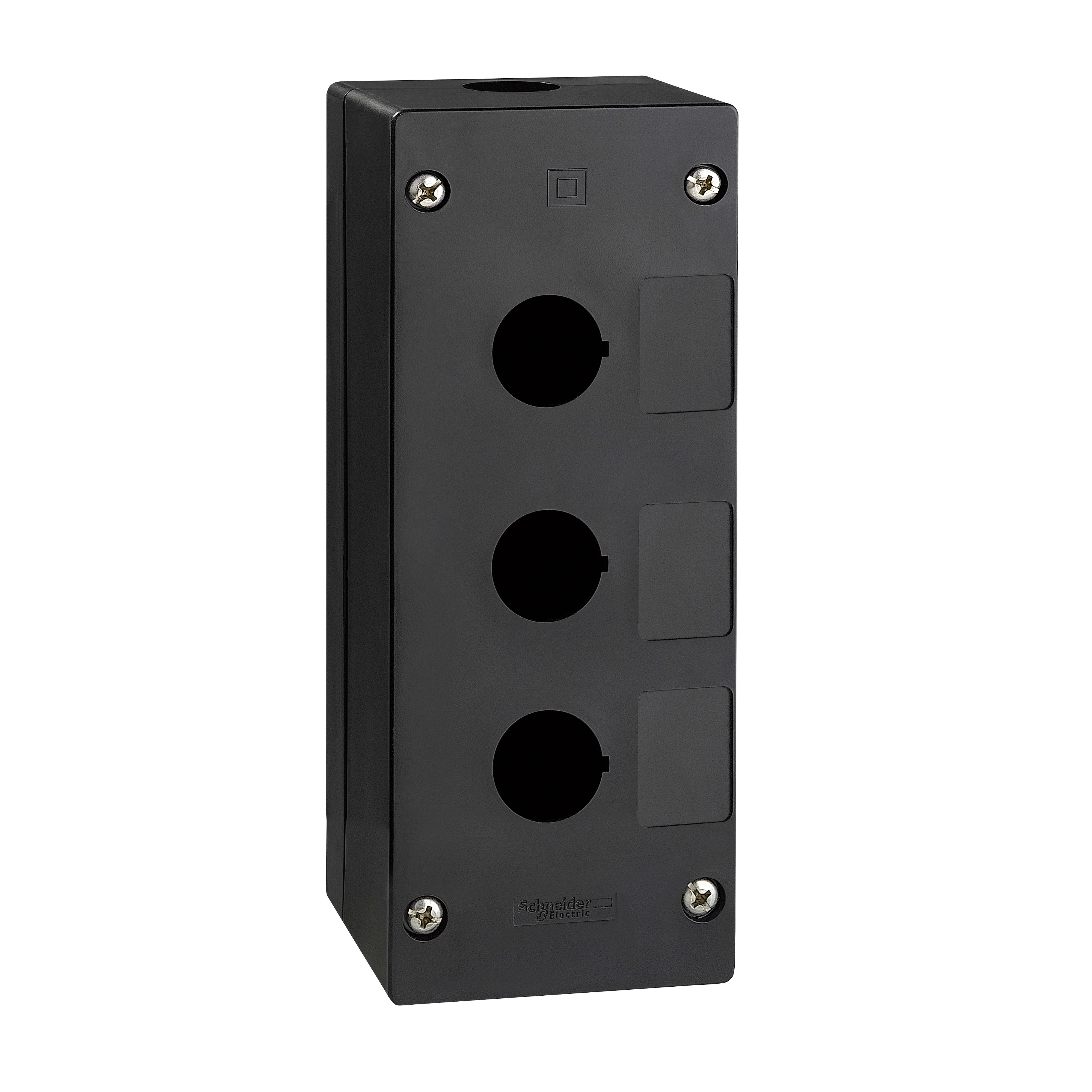 SCHNEIDER ELECTRIC - Pulsantiera vuota ambienti aggressivi - nero - 3 fori - 3 fori