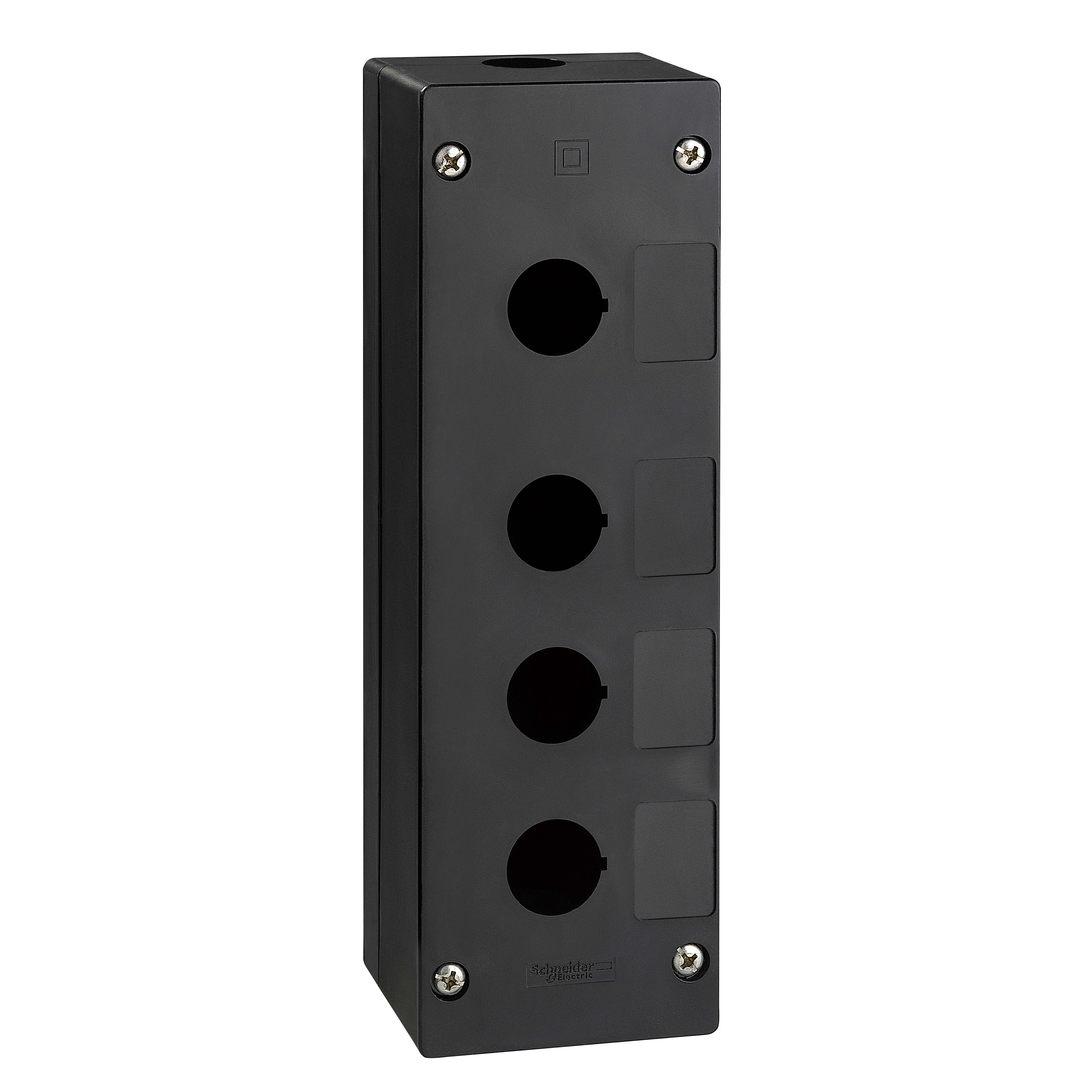 SCHNEIDER ELECTRIC - Pulsantiera vuota ambienti aggressivi - nero - 4 fori - 4 fori