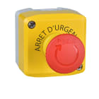 SCHNEIDER ELECTRIC - Harmony XALD, XALK, Pulsantiera, plastica, coperchio giallo, 1 fungo emergenza rosso Ø40, girare per sbloccare, 1 NC auto-monitorato