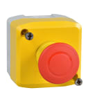 SCHNEIDER ELECTRIC - Pulsantiera GIALLA - 1 pulsante con testa a fungo rosso Ø40 premere-tirare 1 NC