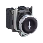SCHNEIDER ELECTRIC - Pulsante nero Ø22 - filoghiera ad impulso - con simbolo FRECCIA GIÙ - 1NO