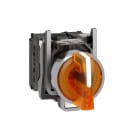 SCHNEIDER ELECTRIC - Selettore luminoso arancione - Ø 22 - 3 POS. - 24Vac/dc - 1NO + 1NC- LED universale