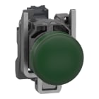SCHNEIDER ELECTRIC - Lampada spia, Harmony XB4, metallo, verde, 22 mm, LED universale, gemma liscia, 24 V AC DC, contatti Push-in