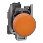 SCHNEIDER ELECTRIC - Lampada spia, Harmony XB4, metallo, arancione, 22 mm, LED universale, gemma liscia, 24 V AC DC, contatti Push-in