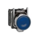 SCHNEIDER ELECTRIC - Pulsante luminoso blu Ø22 - filoghiera ad impulso - 24Vac/dc - 1NO+1NC- LED universale