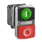 SCHNEIDER ELECTRIC - Pulsante Ø22 - doppio ad impulso - verde+rosso - luce bianca- 240V- IP40