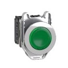 SCHNEIDER ELECTRIC - Pulsante luminoso verde filopannello LED universale 24VAC/DC 1NO+1NC- Ø30