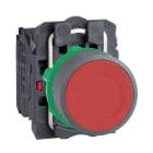 SCHNEIDER ELECTRIC - Pulsante rosso NO+NC ghiera grigia