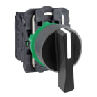 SCHNEIDER ELECTRIC - Selettore, Harmony XB5, ghiera grigia, 22mm, 3 posizioni con ritorno,  leva lunga nera, 2NO
