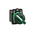 SCHNEIDER ELECTRIC - Selettore luminoso verde Ø 22 - Harmony XB5, 2 posizioni - 24Vac/dc - 1NO+1NC- LED universale