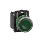 SCHNEIDER ELECTRIC - Pulsante luminoso verde Ø22 - filoghiera ad impulso - 24V - 1NA+1NC- LED universale