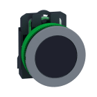 SCHNEIDER ELECTRIC - Pulsante nero filopannello 1NO ghiera grigia - Ø30