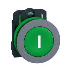 SCHNEIDER ELECTRIC - Pulsante verde "I" filopannello 1NO ghiera grigia - Ø30