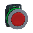 SCHNEIDER ELECTRIC - Pulsante rosso filopannello 1NC ghiera grigio - Ø30