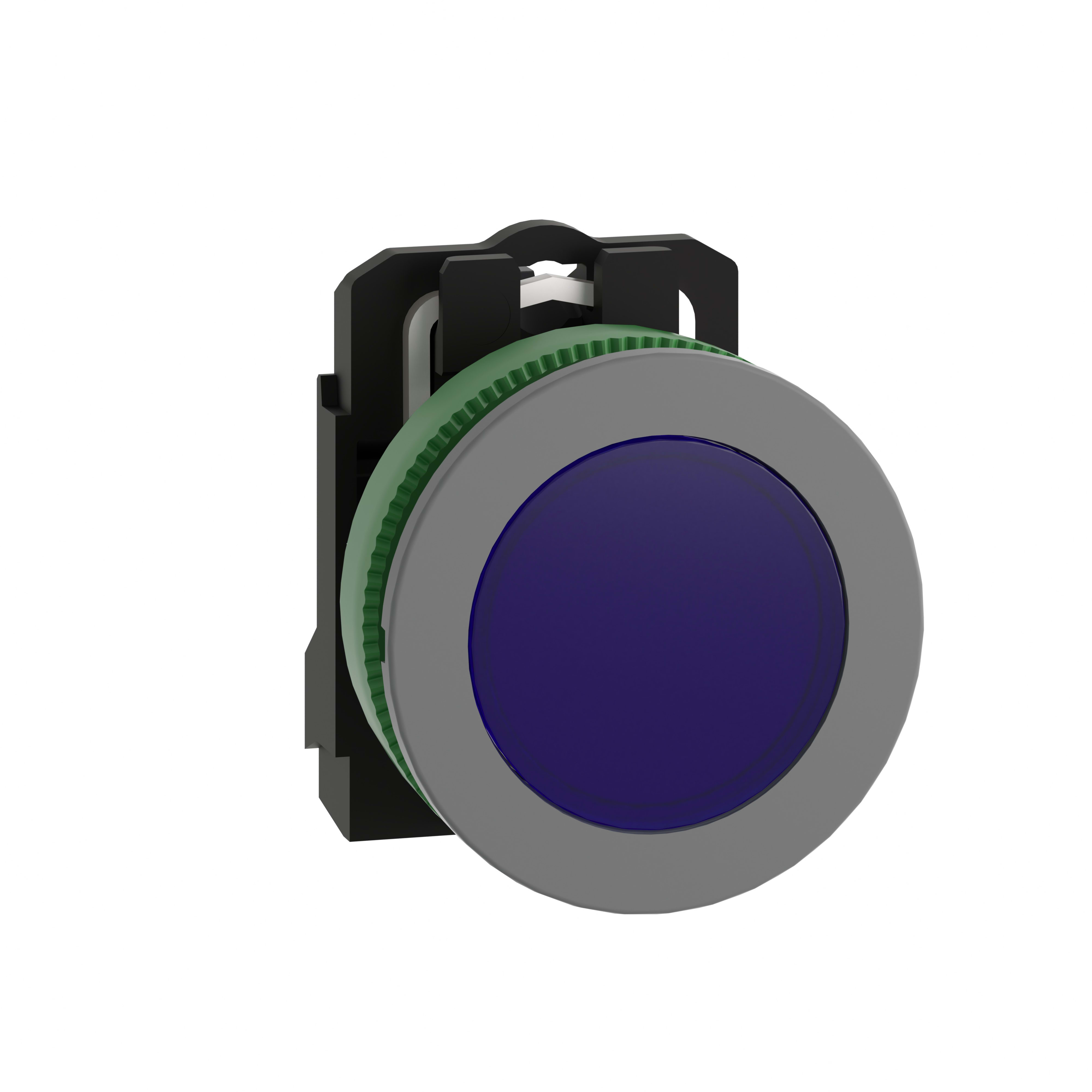 SCHNEIDER ELECTRIC - Lampada spia blu 230Vac filopannello - Ø30 - LED universale - ghiera grigia - Ø30 - LED universale