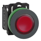 SCHNEIDER ELECTRIC - Harmony XB5, pulsante luminoso rosso Ø30 filopannello, ad impulso, plastica, LED universale, 230Vac, NO+NC