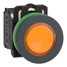 SCHNEIDER ELECTRIC - Harmony XB5, pulsante luminoso arancione Ø30 filopannello, ad impulso, plastica, LED universale, 24Vac/dc, NO+NC