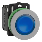 SCHNEIDER ELECTRIC - Pulsante luminoso blu 120Vac NO+NC filopannello grigio - Ø30 - LED universale