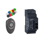 SCHNEIDER ELECTRIC - Confezione contenente 1 pulsante wireless + 1 ricevitore configurabile + 1 set di 10 capsule colorate, Harmony XB5, plastica, 22 mm, 24...240 V AC/DC