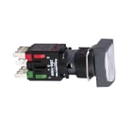 SCHNEIDER ELECTRIC - Pulsante luminoso bianco Ø16 - rettangolare ad aggancio - 12-24V - 1NO+1NC