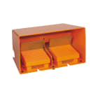 SCHNEIDER ELECTRIC - Interruttore a pedale doppio XPE-R c/protezione metallo arancio - 2NC+2NO