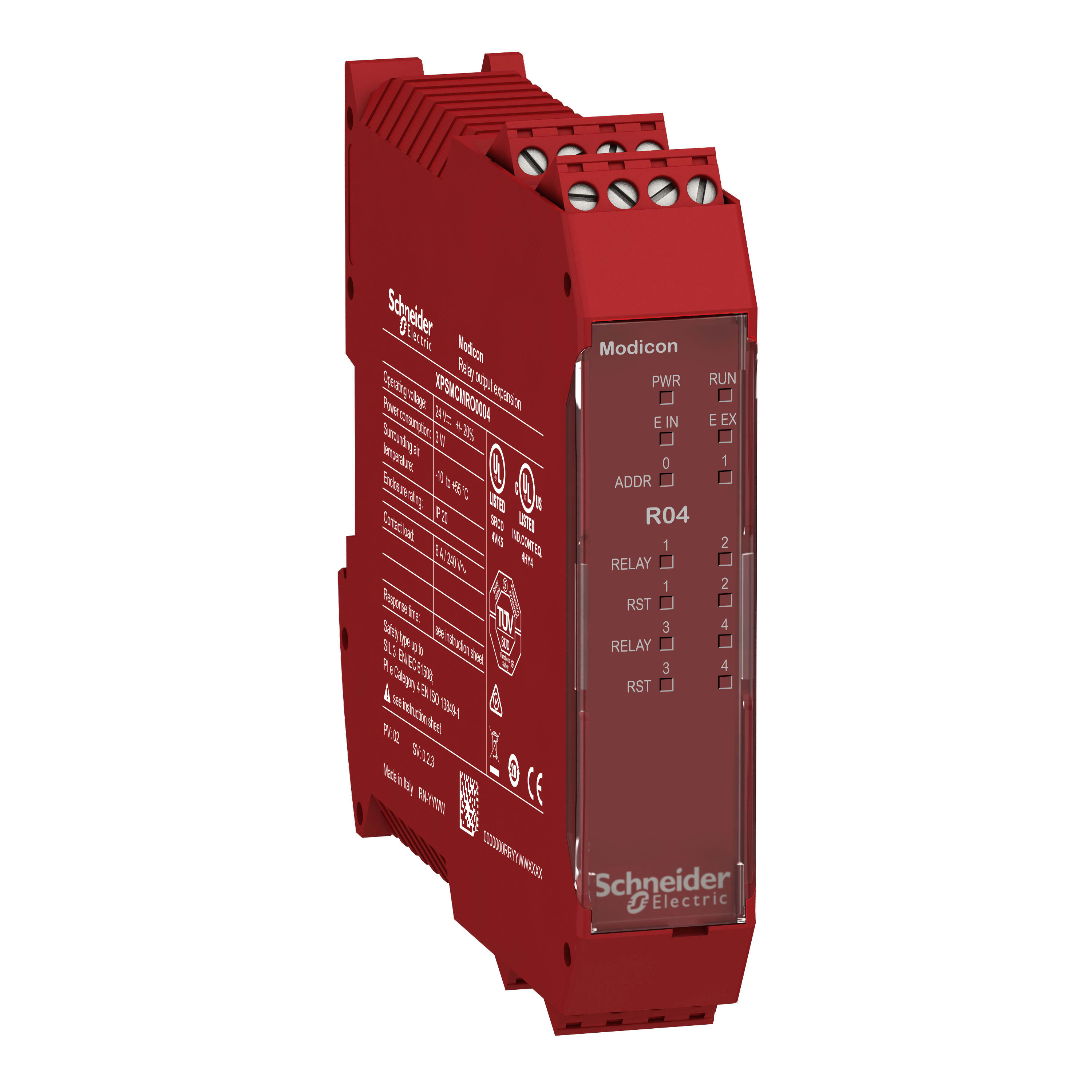 SCHNEIDER ELECTRIC - Modulo espansione di sicurezza, Modicon XPSMCM, 4 uscite a relè morsetti a vite