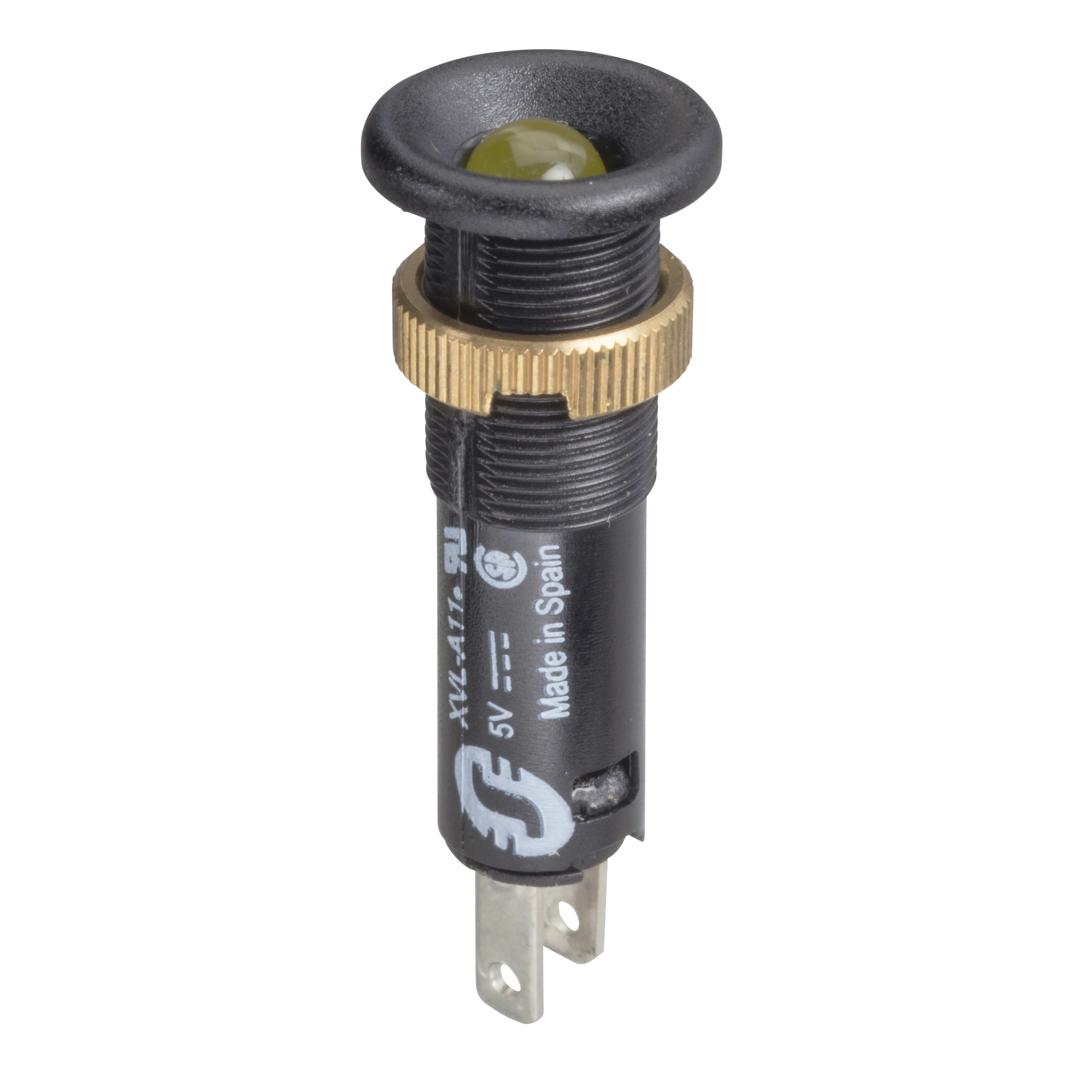 SCHNEIDER ELECTRIC - Lampada spia Ø8 - IP40 - gialla arancio - LED sporgente - 12V - faston