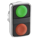 SCHNEIDER ELECTRIC - Testa pulsante doppio Ø22 - rossa + verde - senza marcatura - IP40