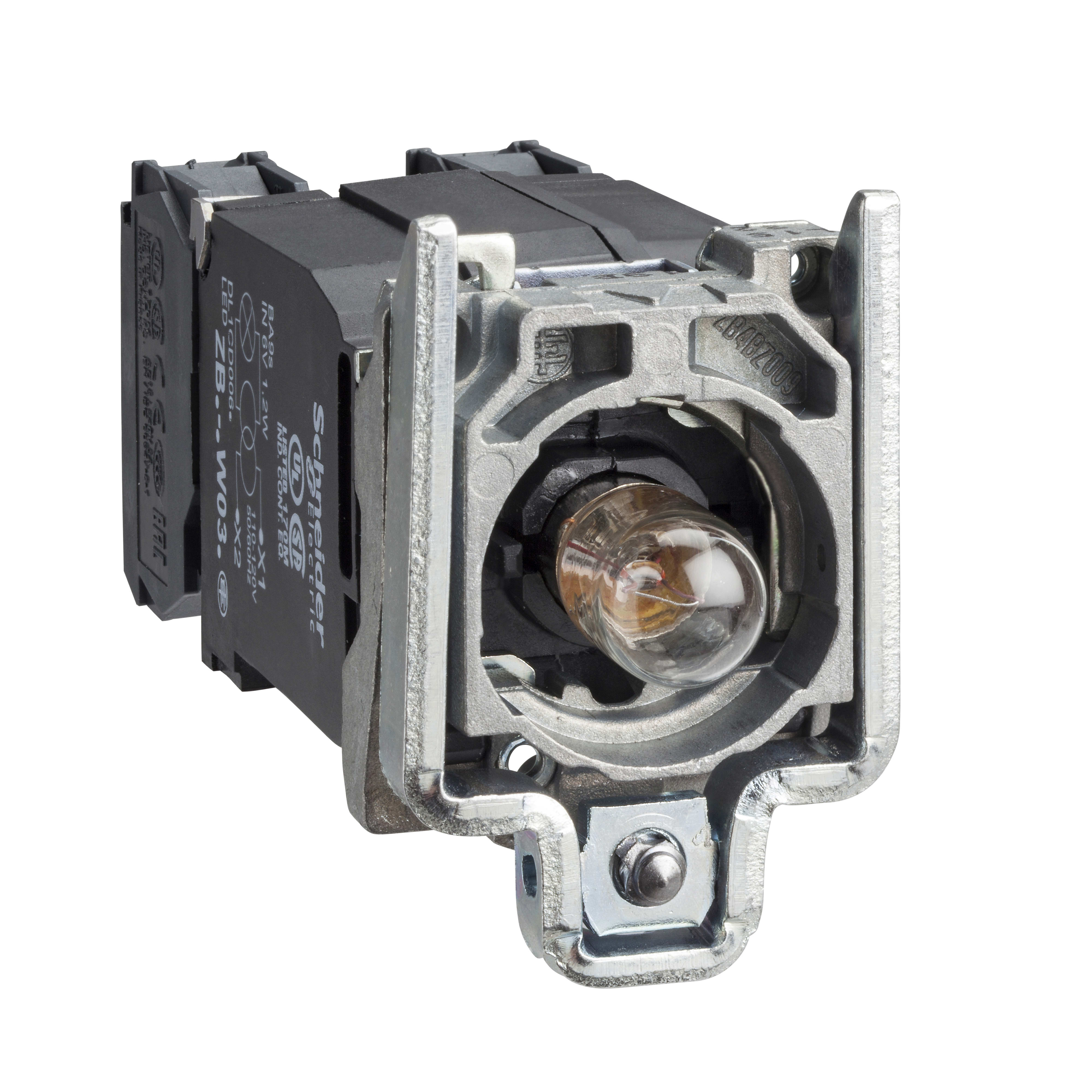 SCHNEIDER ELECTRIC - Corpo per pulsante luminoso Ø22 - lampadina BA 9S 1NO+1NC