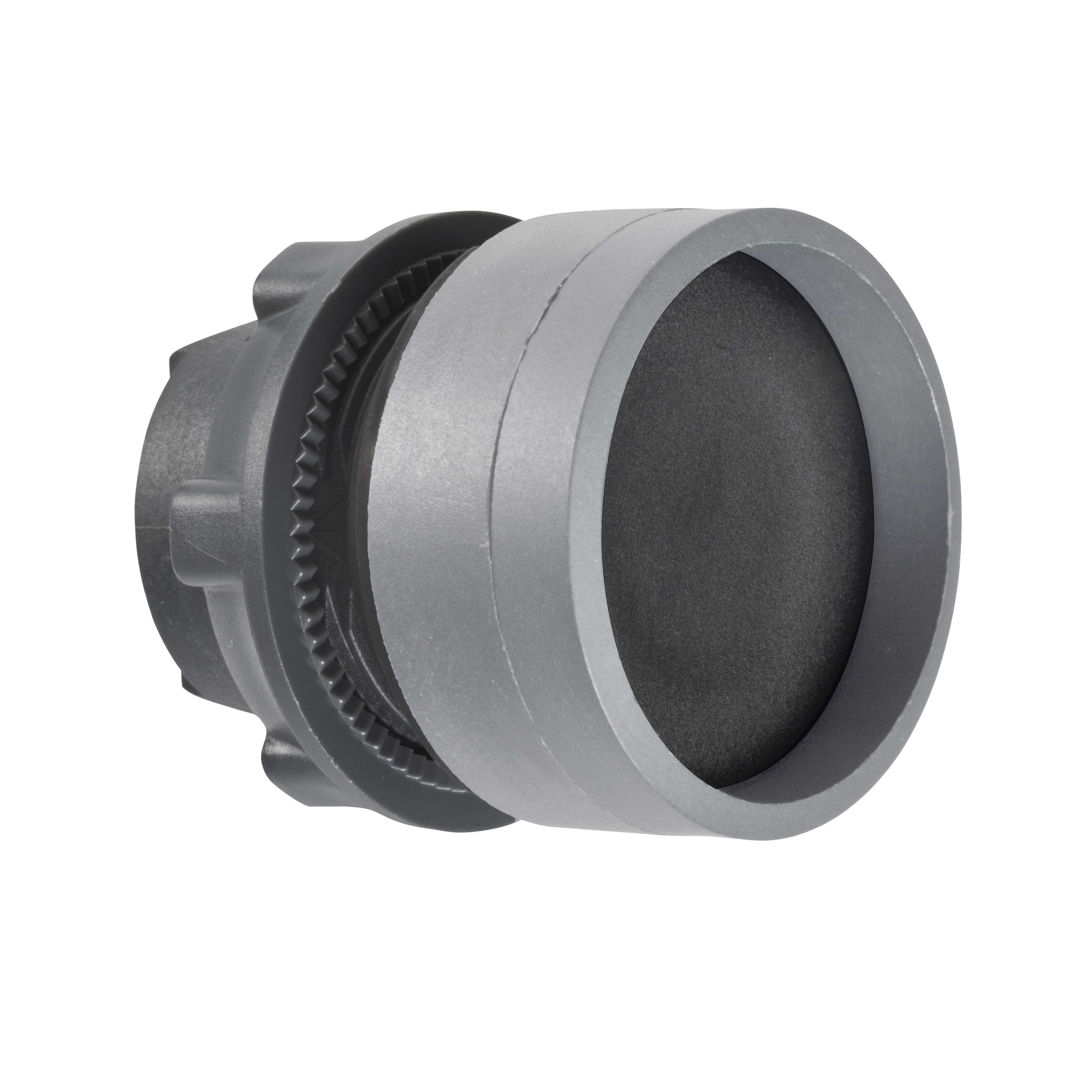 SCHNEIDER ELECTRIC - Harmony XB5, testa pulsante, plastica, guardia alta, nero, 22mm, ad impulso, senza marcatura, ghiera grigia
