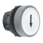 SCHNEIDER ELECTRIC - Testa pulsante, Harmony XB5, plastica, filoghiera, bianco, 22mm, ad impulso, con marcatura freccia, ghiera grigia