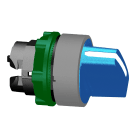 SCHNEIDER ELECTRIC - Testa selettore a leva, Harmony XB5, plastica, blu, 22mm, 3 posizioni, fisse, ghiera grigia