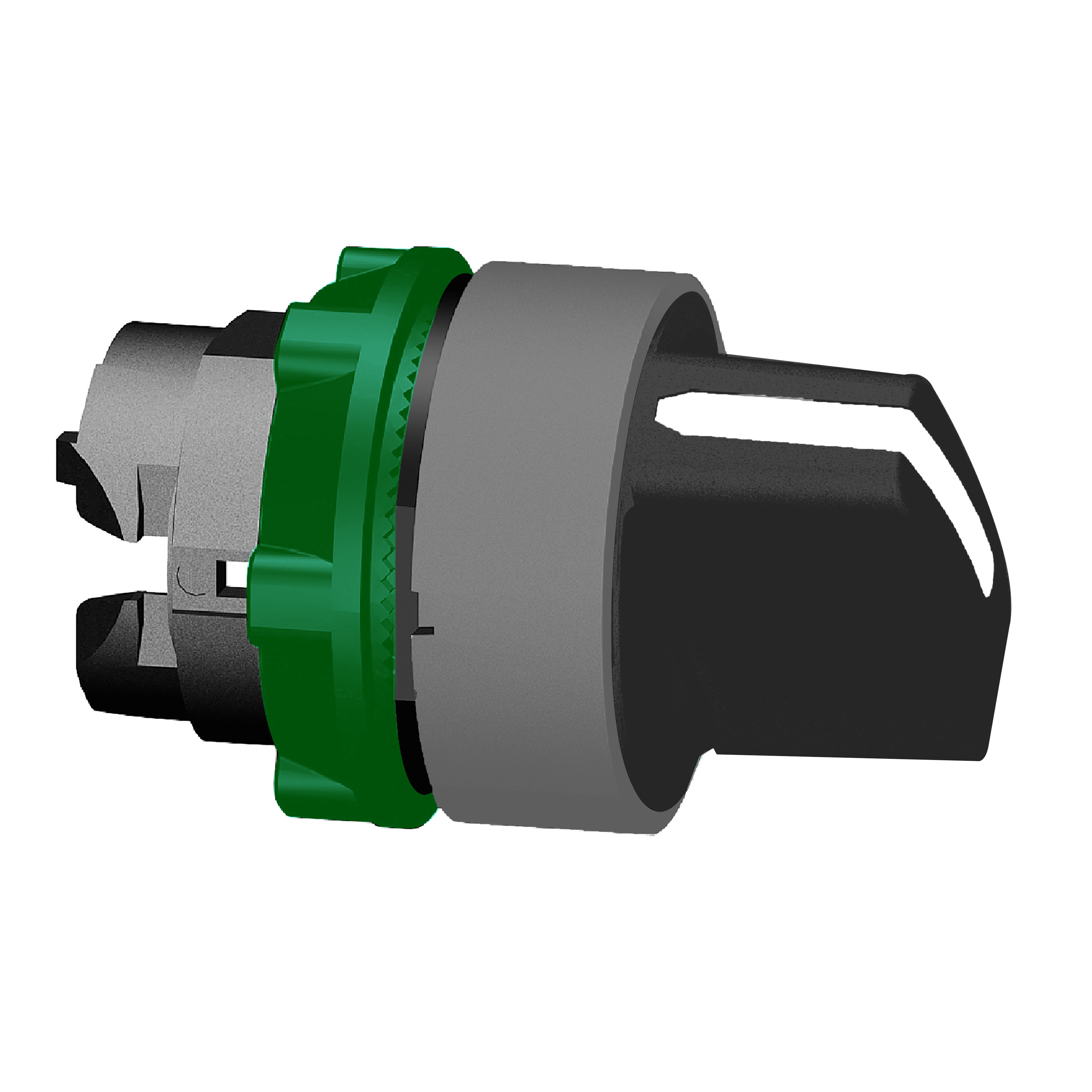 SCHNEIDER ELECTRIC - Testa selettore a leva, Harmony XB5, plastica, bianco, 22mm, 3 posizioni, ritorno al centro, ghiera grigia