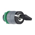 SCHNEIDER ELECTRIC - Testa selettore a chiave, Harmony XB5, plastica, nero,22mm, chiave 421E, 2 posizioni, con ritorno da destra a sinistra ghiera grigia