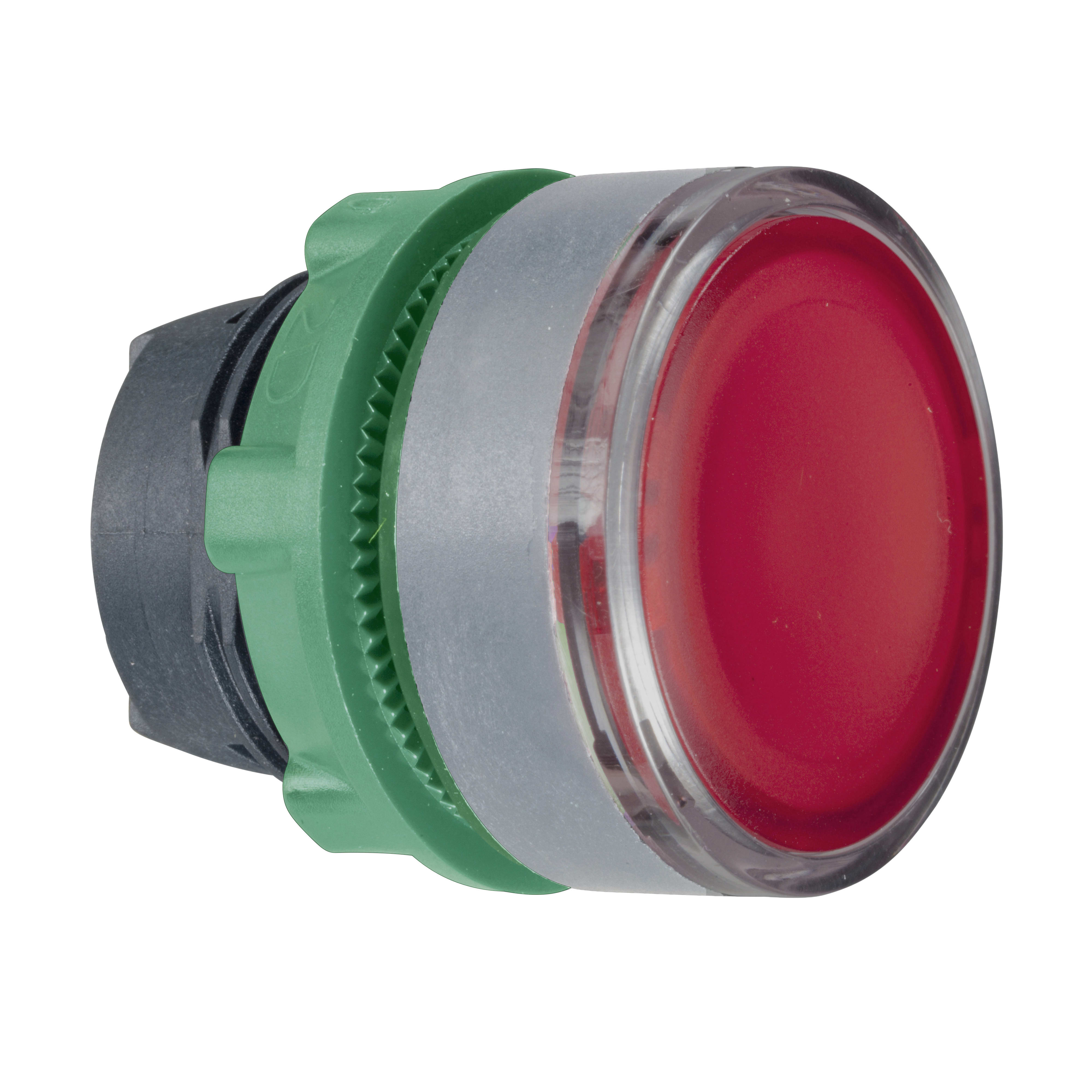 SCHNEIDER ELECTRIC - Testa pulsante luminoso rosso ghiera grigia- per LED universale- Ø22