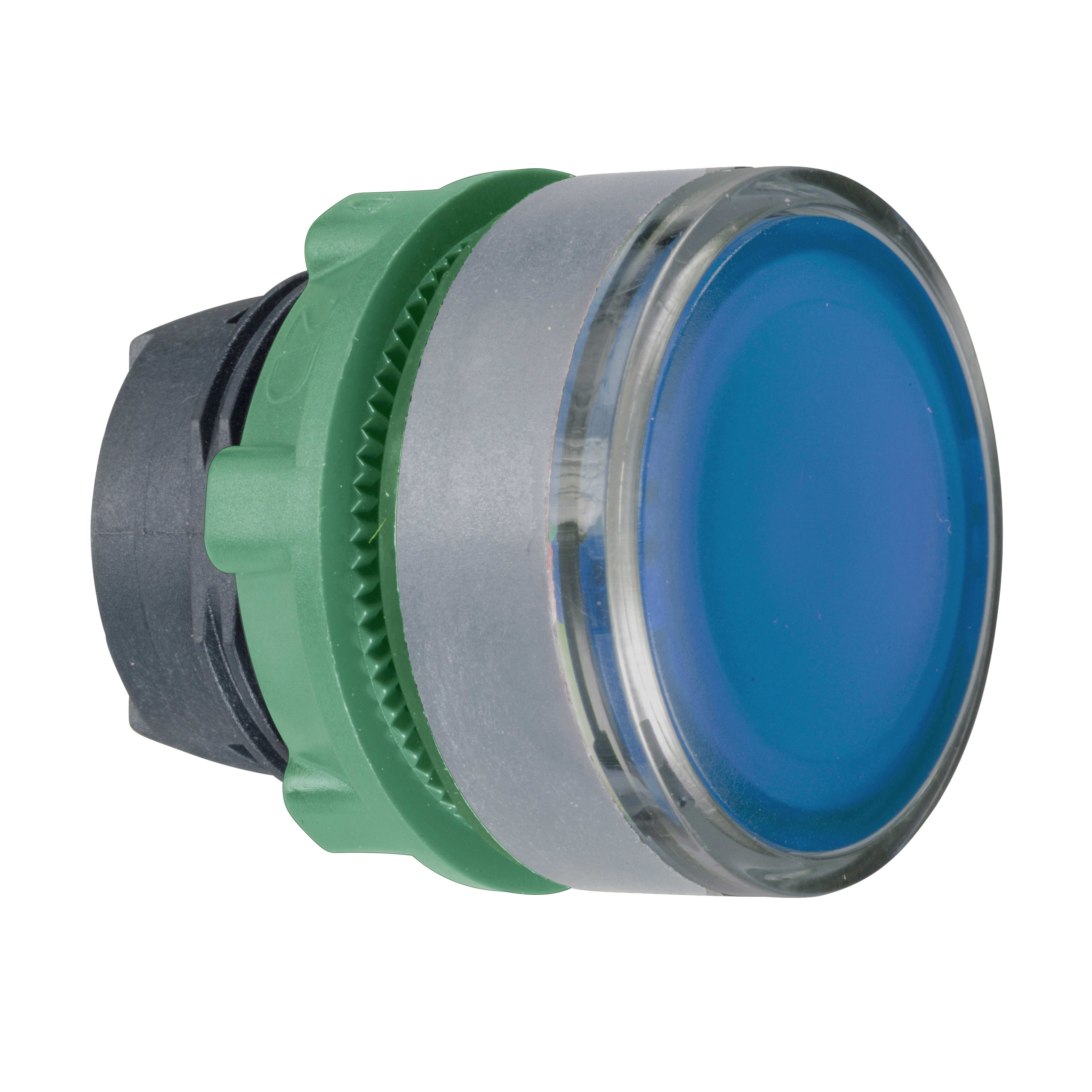 SCHNEIDER ELECTRIC - Testa pulsante luminoso blu ghiera grigia- per LED universale - Ø22