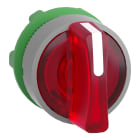 SCHNEIDER ELECTRIC - Testa selettore luminoso, Harmony XB5,  plastica, leva rossa, 22mm, per LED universale, 3 posizioni con ritorno da sinistra,ghiera grigia