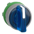 SCHNEIDER ELECTRIC - Testa selettore luminoso, Harmony XB5,  plastica, leva blu, 22mm, per LED universale, 3 posizioni con ritorno da sinistra,ghiera grigia