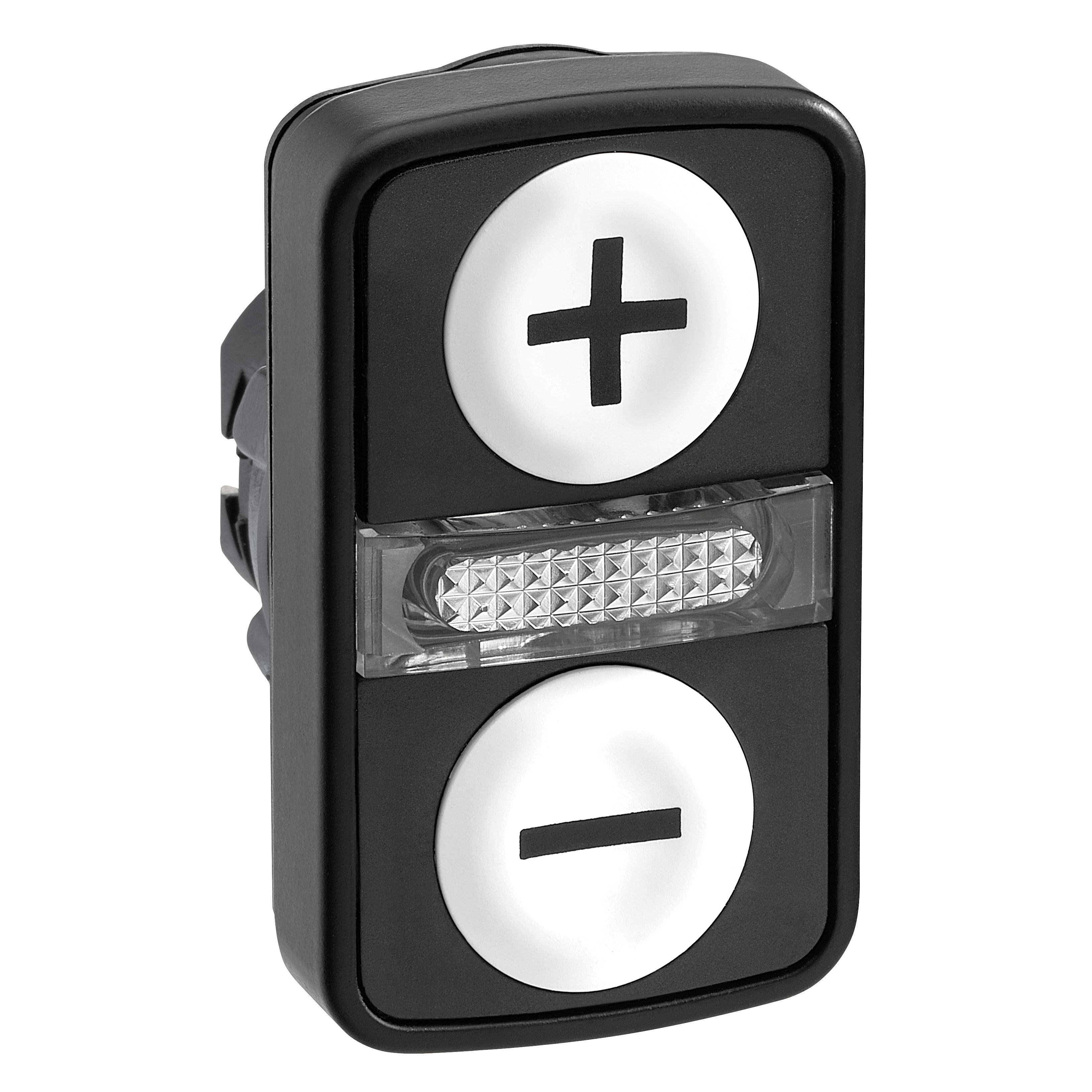 SCHNEIDER ELECTRIC - Testa pulsante doppio luminoso bianco filo/bianco filo Ø22 con marcatura