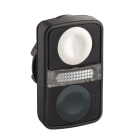 SCHNEIDER ELECTRIC - Testa pulsante doppio Ø22 - bianco + nero - senza marcatura