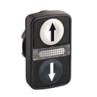 SCHNEIDER ELECTRIC - Testa pulsante doppio Ø22 - bianco + nero - 0/I