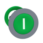 SCHNEIDER ELECTRIC - Testa pulsante verde I a filo ghiera grigia