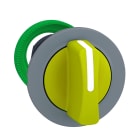 SCHNEIDER ELECTRIC - Testa selettore, Harmony XB5, filopannello, leva gialla,  3 posizioni con ritorno da destra al centro,30mm, ghiera grigia