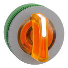 SCHNEIDER ELECTRIC - Testa selettore luminoso, Harmony XB5, filopannnello 30mm, plastica, leva arancione, per LED universale, 3 posizioni fisse, ghiera grigia