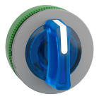 SCHNEIDER ELECTRIC - Testa selettore luminoso, Harmony XB5, filopannnello 30mm, plastica, leva blu, per LED universale, 3 posizioni fisse, ghiera grigia